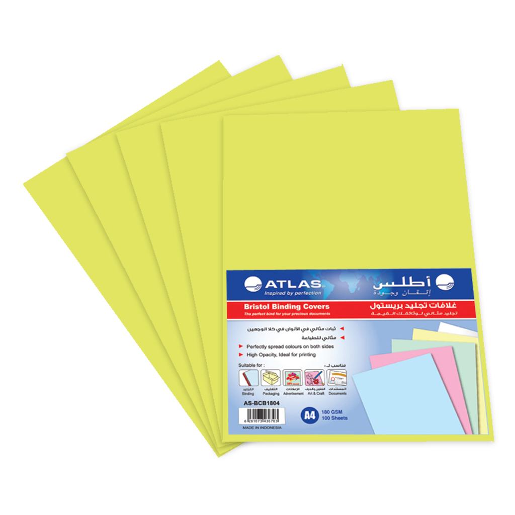 Book Cover Bristol A4 pk=100 Yellow