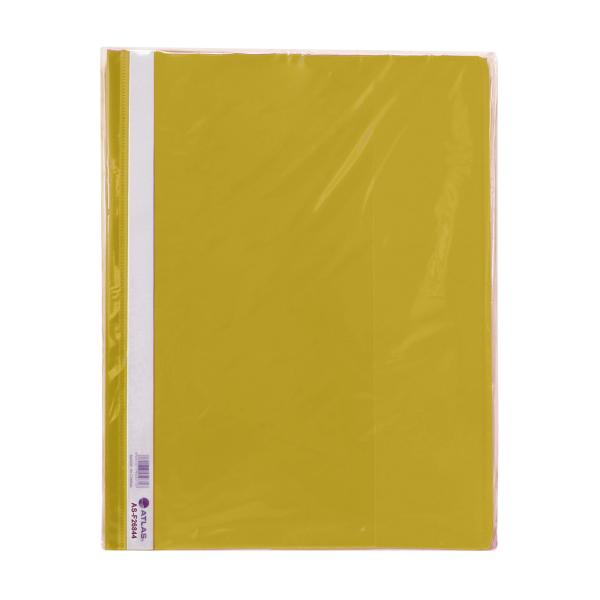 Flat File PP A4 thick w/pkt YW
