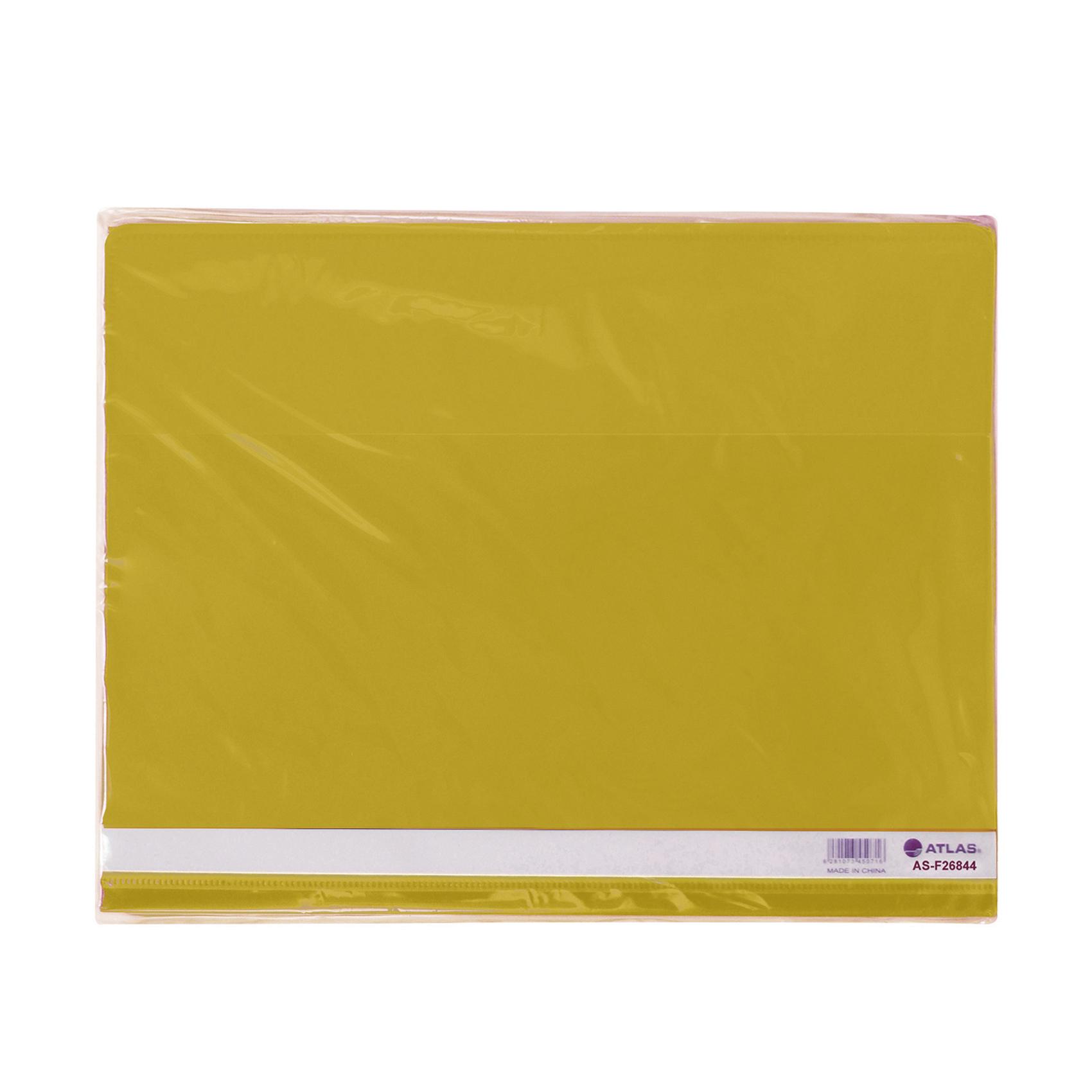 Flat File PP A4 thick w/pkt YW