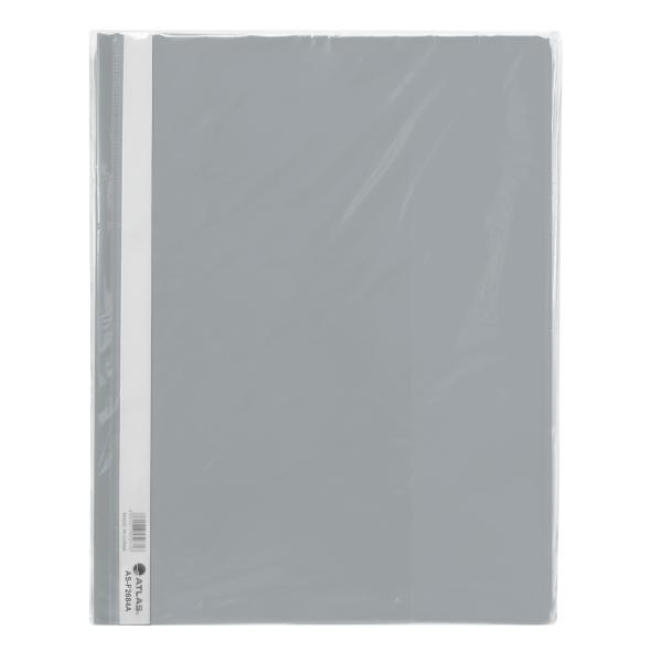 Flat File PP A4 thick w/pkt GY