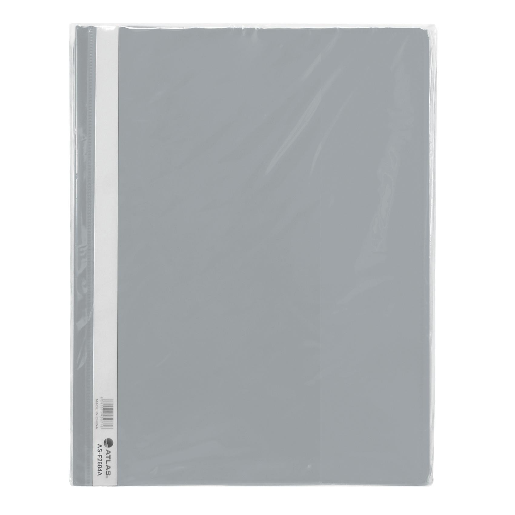 Flat File PP A4 thick w/pkt GY