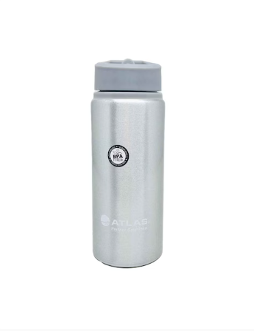 WaterBottle w Sipper Aluminium Grey 0.6L