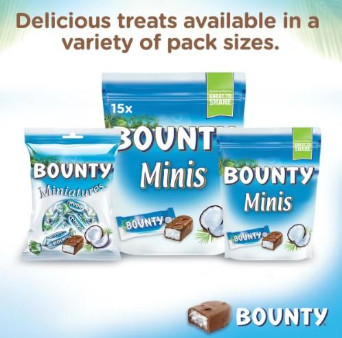 Bounty Miniatures Milk Chocolate Mini Bars 150 g