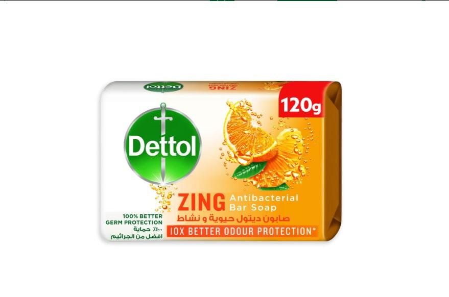 Dettol Zing Antibacterial Bathing Soap Bar 120 g