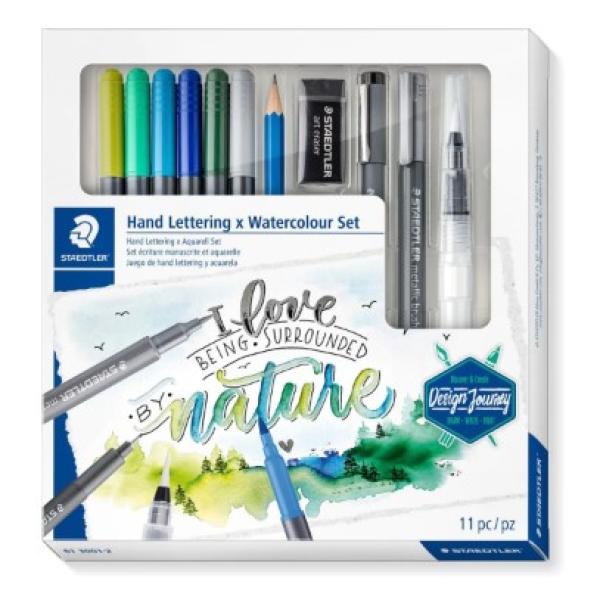 DJ Hand Lettering + Watercolor Set