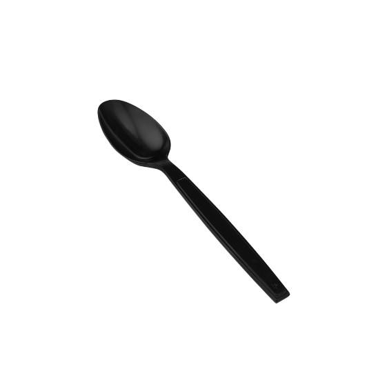 500 Pieces Heavy Duty Spoon Black Plastic Individually Wrap