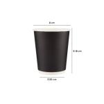 500 Pieces 8 Oz Black Double Wall Paper Cups