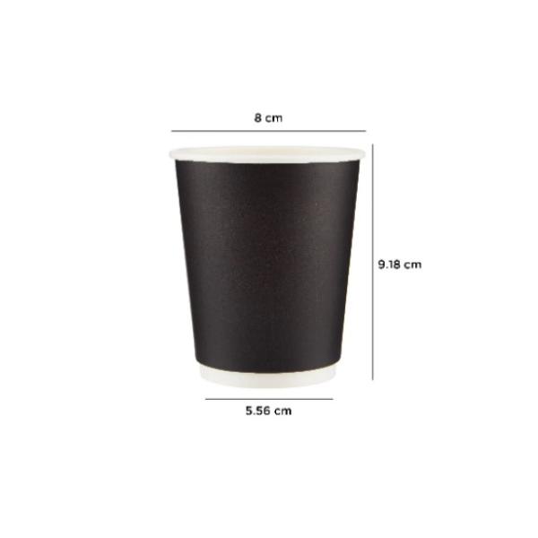 500 Pieces 8 Oz Black Double Wall Paper Cups