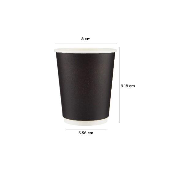 500 Pieces 8 Oz Black Double Wall Paper Cups