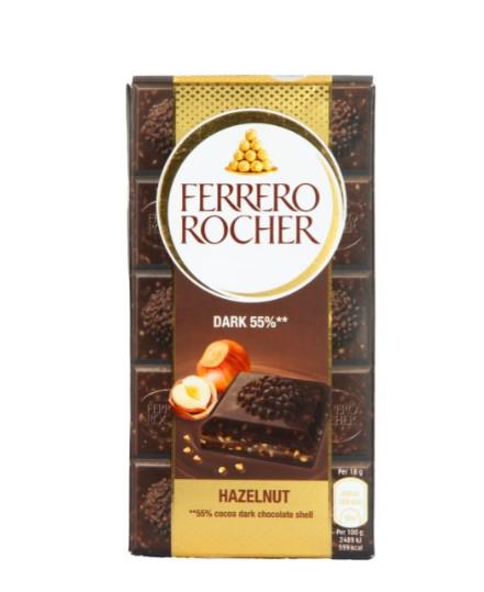 Ferrero Rocher Hazelnut Dark Chocolate Tablet 90 g