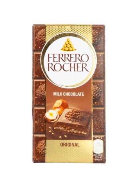 Ferrero Rocher Original Milk Chocolate Tablet 90 g