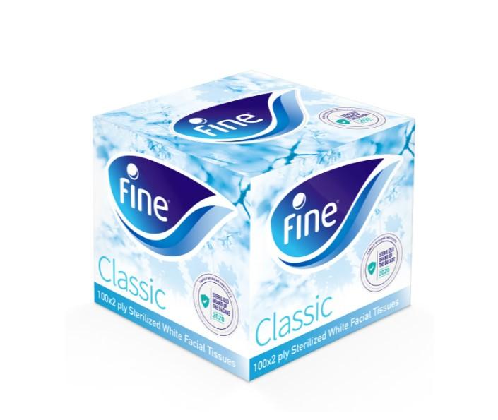 Fine Facial Tissue White Sterilized Square 2ply 100 Sheets
