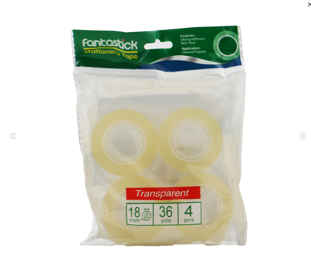 Fantastick Clear tape 18mm x 36Y (pack=4