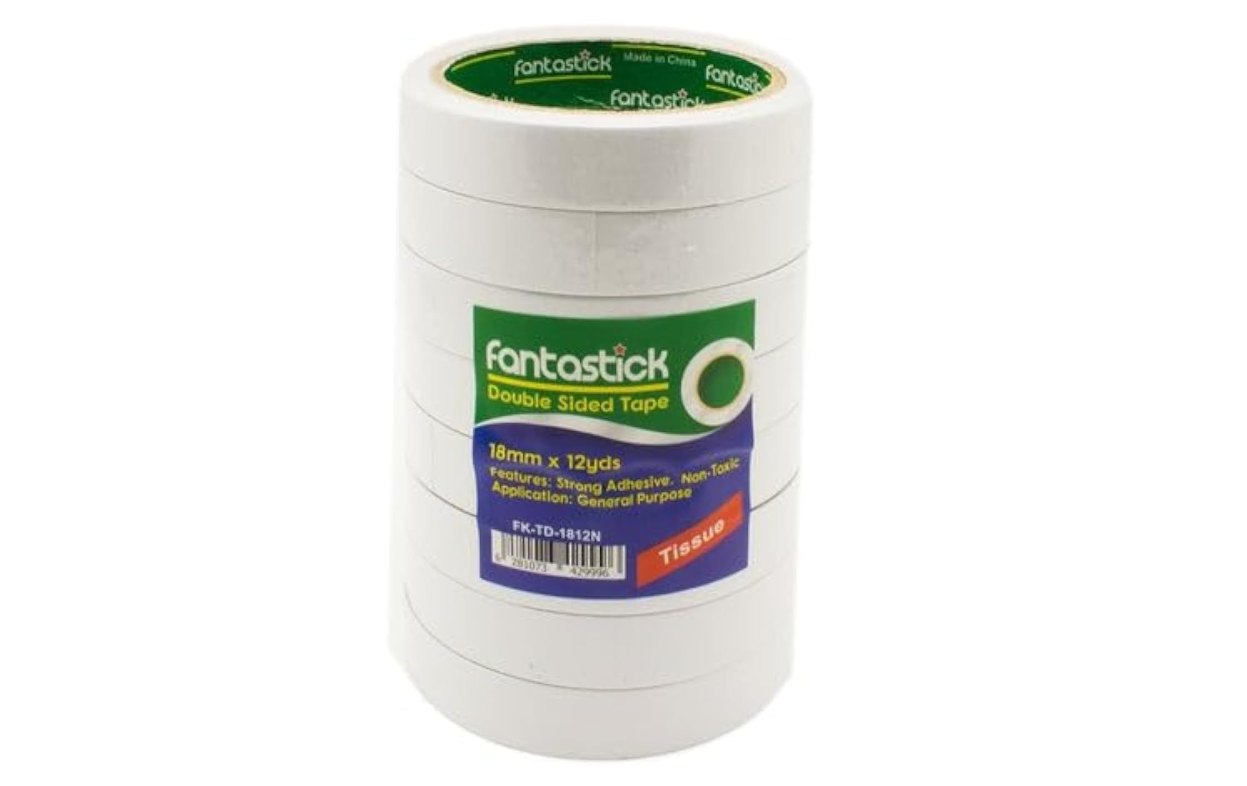 Double sided tape 3/4"x12yards Pk=8