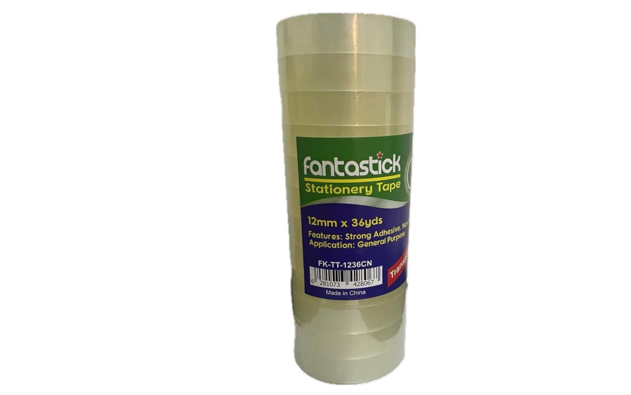 Tape 1/2"X36yds*40mic Clear Pk=12rol
