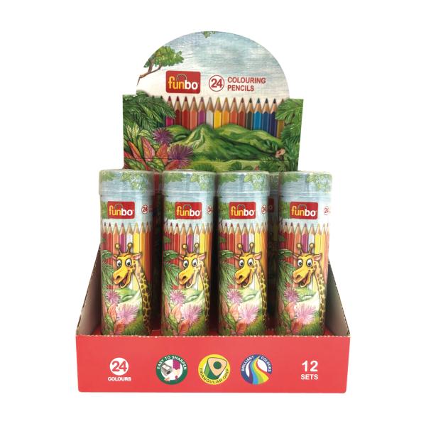 24 Color Pencil Cylinder Dsp Box=12 Sets