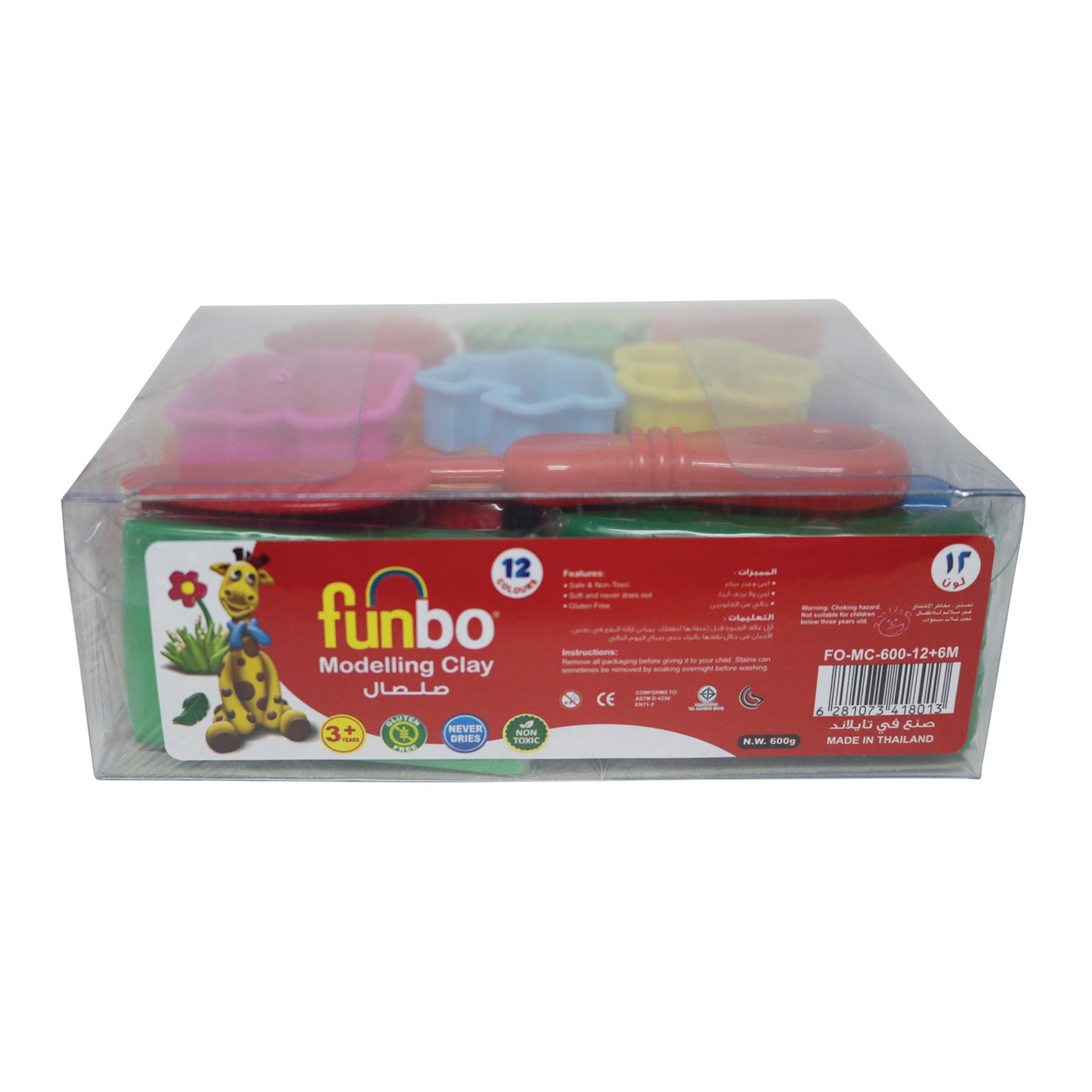 M.Clay 600g 12 Clrs+6 Mlds+1T in PVC Box