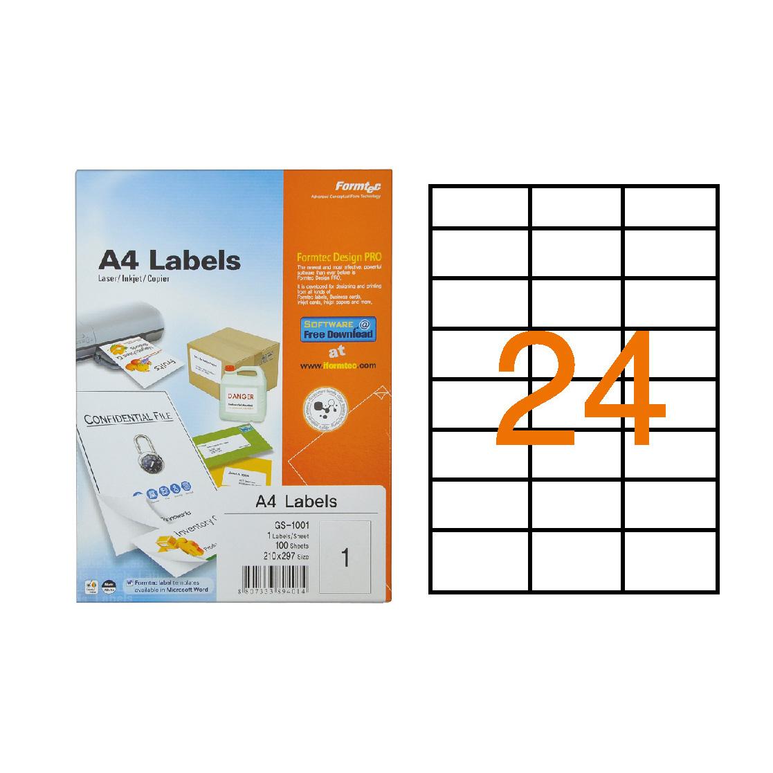 Label 2400/70x37mm Bx=100sheet