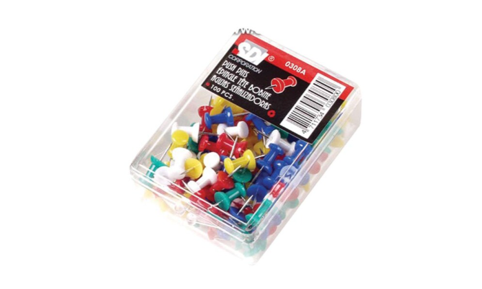 Push Pins Case=100pcs/Bx=10cse