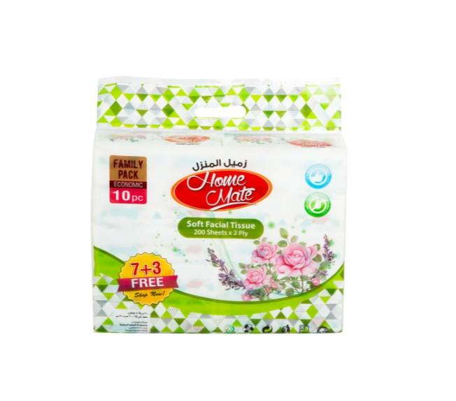 Home Mate Soft Facial Tissue 2ply 10 x 200 Sheets