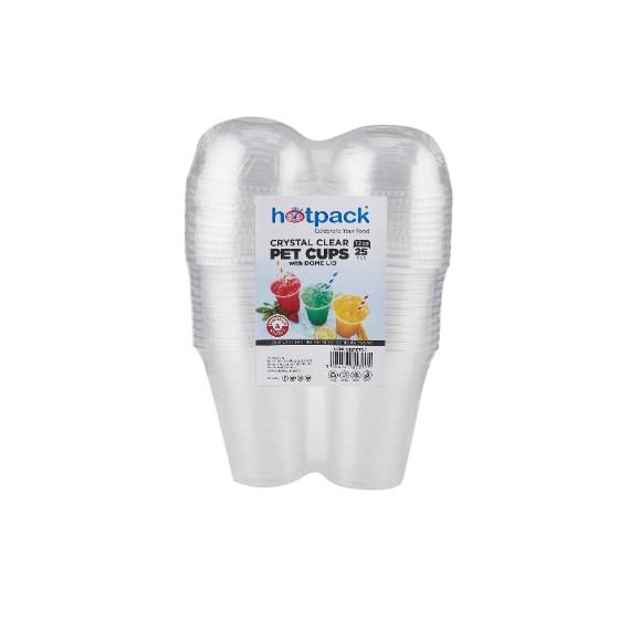 25 Pieces Pet Clear Juice Cup 12OZ + DOME LID SPECIAL OFFER