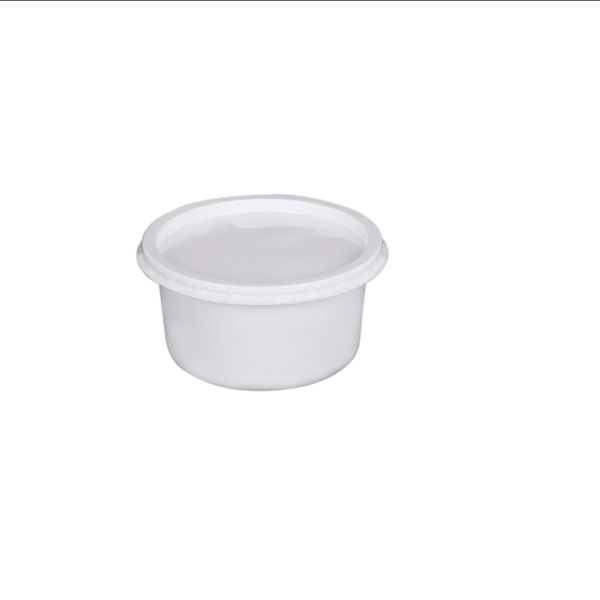 Plastic White Bowl 400ml With Lid 25 Pieces