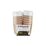 200 Pieces 8 Oz Kraft Ripple Paper Cup With Lid