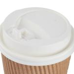 200 Pieces 8 Oz Kraft Ripple Paper Cup With Lid