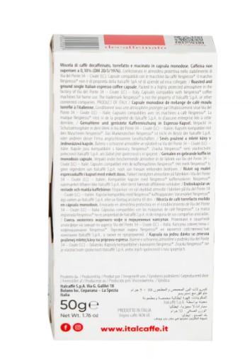 Italcaffe Espresso Italiano Decaffeinato Capsule 10pcs