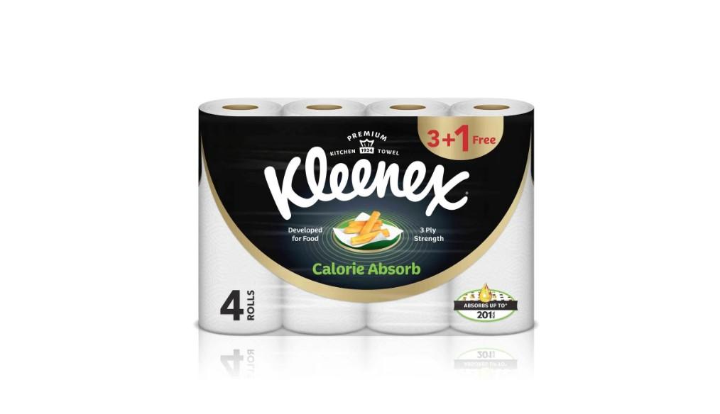 Kleenex Calorie Absorb Kitchen Tissue Paper Towel 3ply 50 Sheets 4 Rolls