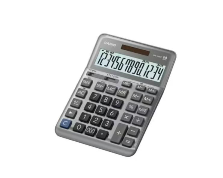 Casio 14-Digit Desktop Calculator, Grey, DM-1400F