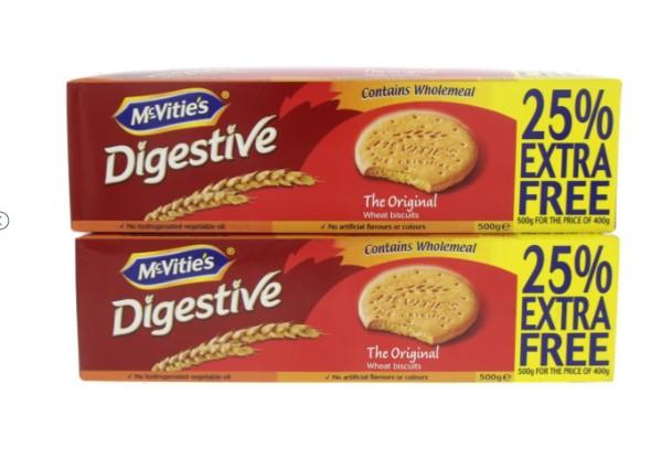 McVitie's Digestive 400 g + 25% Extra x 2 pcs