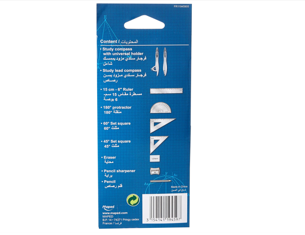 M.Set Study Geometry 9pc Set
