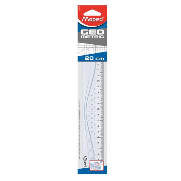 Ruler 20cm Geometric Flat