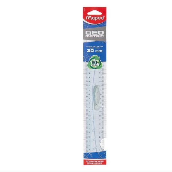 Ruler 30cm Geometric Flat