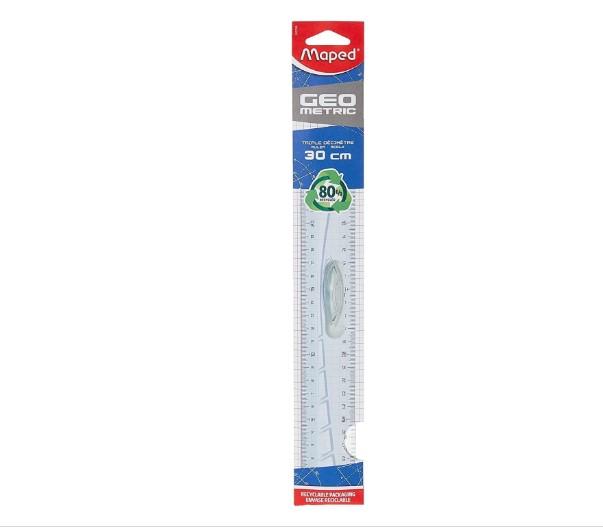 Ruler 30cm Geometric Flat