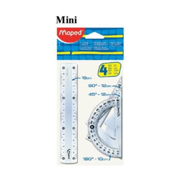 Ruler 15cm Cristal Mini 4pcSet