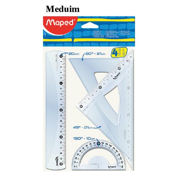 Ruler 20cm Cristal Med. 4pcSet