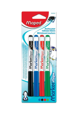 S) White Board Markers 1x4 Ass