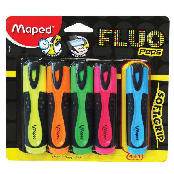 Highlighter Fluopeps Soft Asst Pak=4+1
