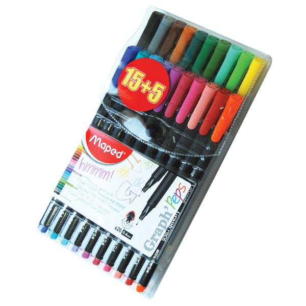 Graph'Peps Fineliner Pack=15 + 5