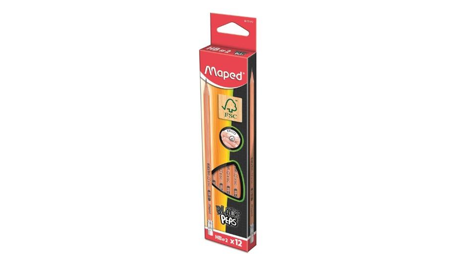 Black Peps 12x 2B Pencil+ER Bx