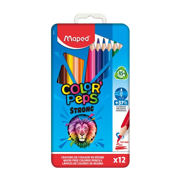 Color Pencils Strong Metal Box 12 colors