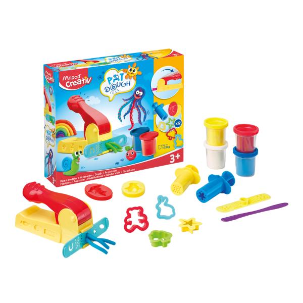 Creativ Modelling Dough 4 Colors+12 Accs