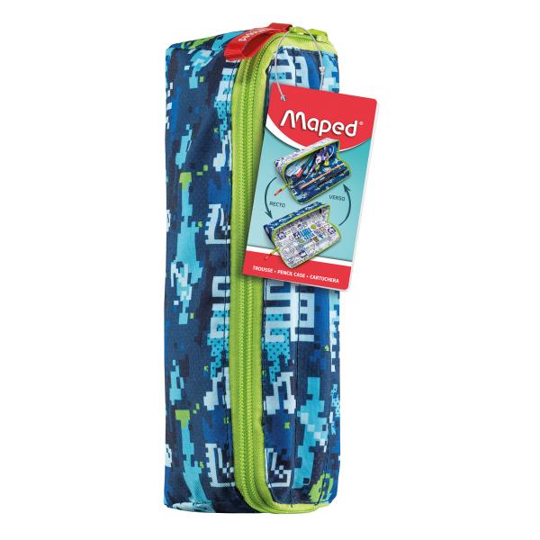 Maped Pencil Case Empty Pattern Blue