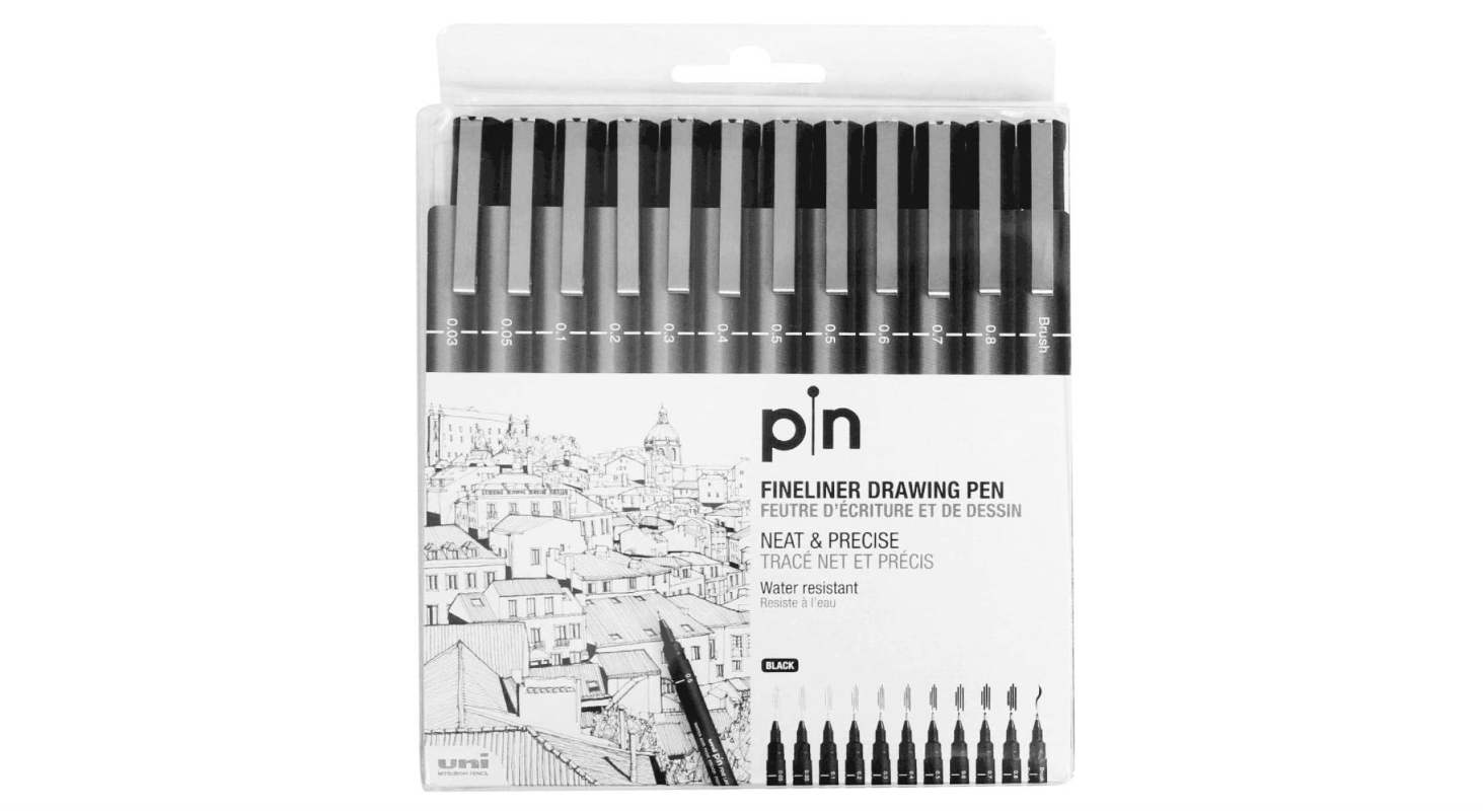 Uni Pin Fine Liner PAC=12ea BK