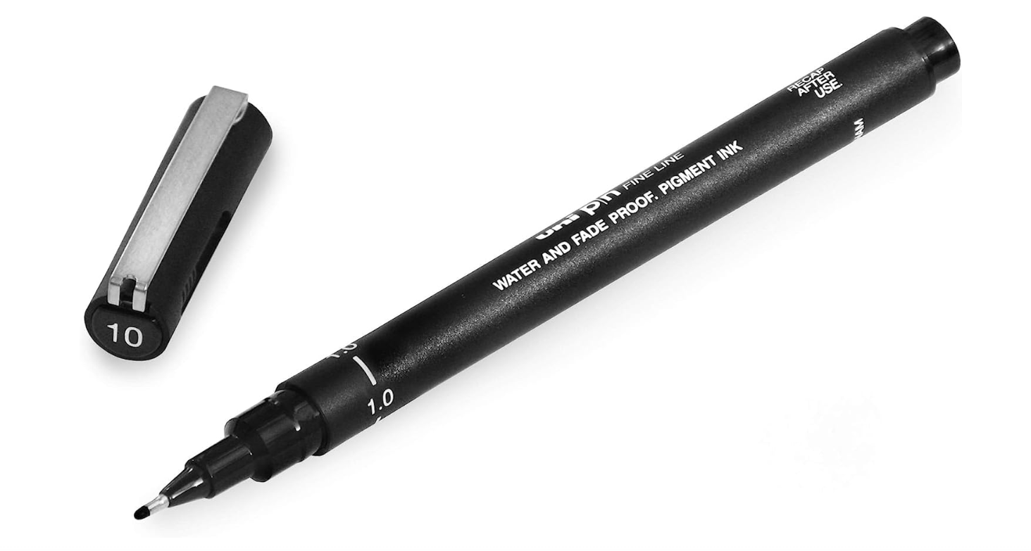 Uni Pin Chisel Tip 1.0mm Black