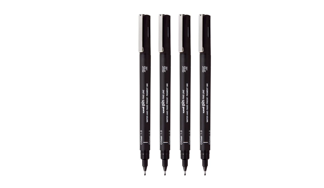 Uni Pin Chisel Tip 1.0mm Black