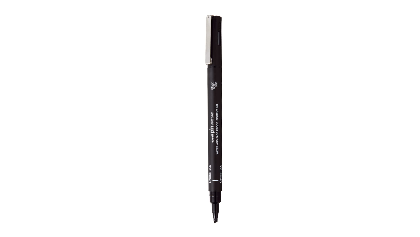 Uni Pin Chisel Tip 3.0mm Black