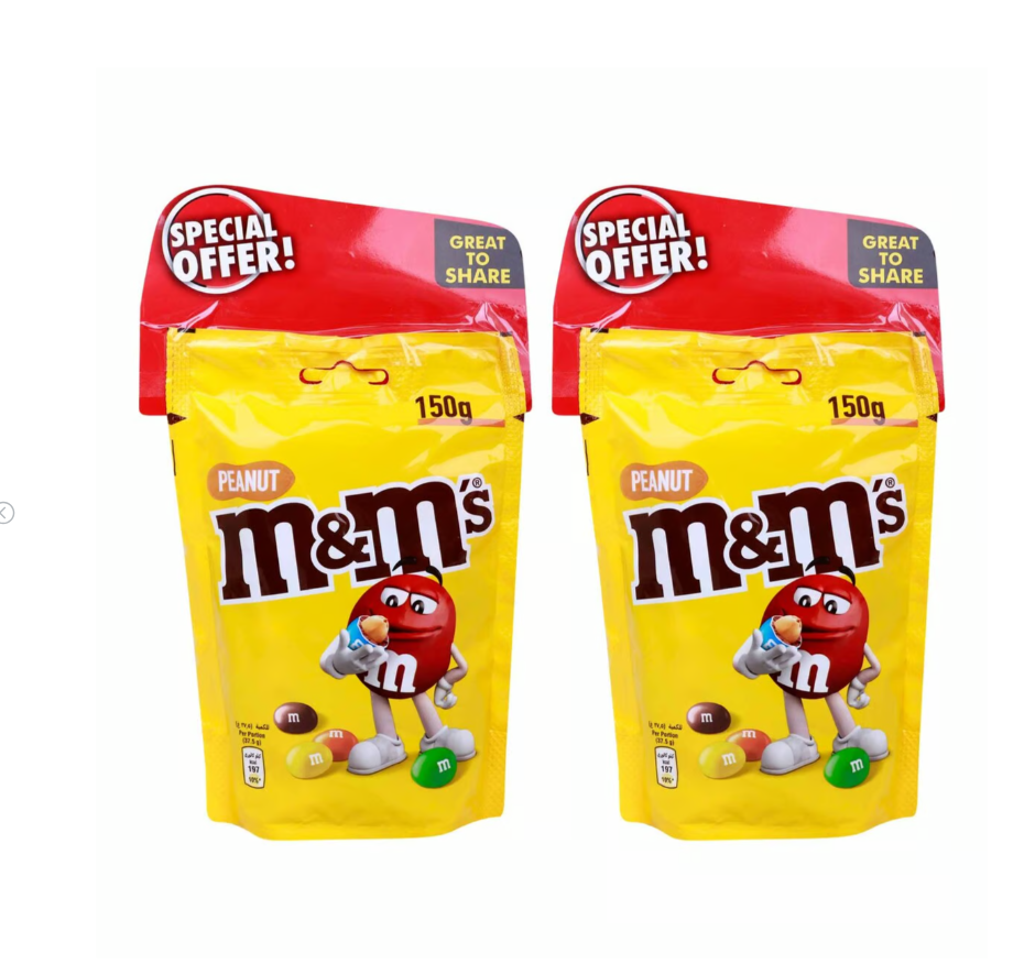 M&M's Peanuts Pouch Value Pack 2 x 150 g